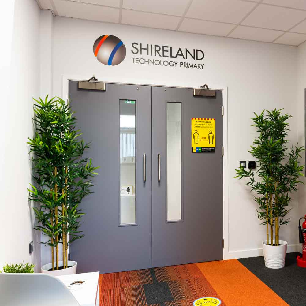 Shireland Technology Primary School Internal Reception Sign